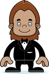 Cartoon Smiling Groom Sasquatch