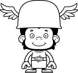 Cartoon Smiling Hermes Chimpanzee