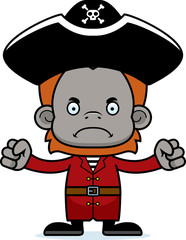 Cartoon Angry Pirate Orangutan