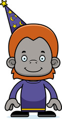 Cartoon Smiling Wizard Orangutan