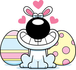 Obraz premium Cartoon Easter Bunny Love
