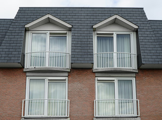 Building with modern plastic windows