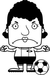 Cartoon Angry Soccer Player Woman