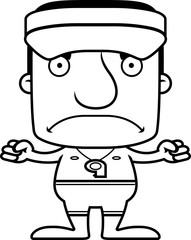 Cartoon Angry Lifeguard Man