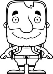Cartoon Smiling Hiker Man