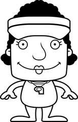 Cartoon Smiling Lifeguard Woman