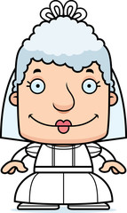 Cartoon Smiling Bride Woman