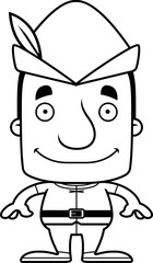 Cartoon Smiling Robin Hood Man