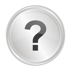 Fragezeichen FAQ - Verchromter Button