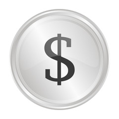 Dollar - Verchromter Button