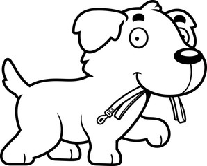 Cartoon Golden Retriever Leash