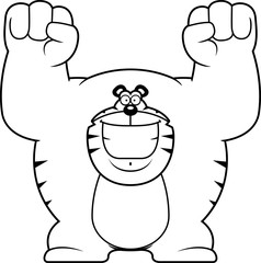 Cartoon Tiger Celebrating