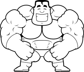 Cartoon Superhero Flexing