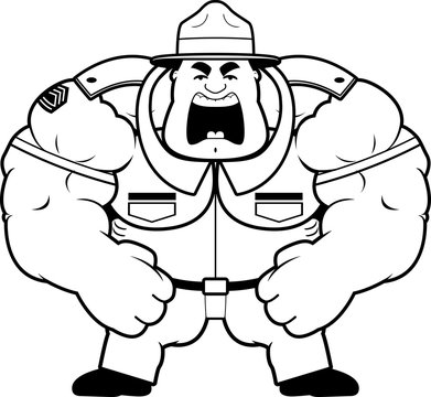 Cartoon Drill Sergeant Yelling