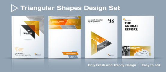 Obraz na płótnie Canvas Set of Abstract business design, annual report, vector template brochure.