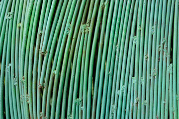 Steel rods or bars used to reinforce concrete. Decoration green color