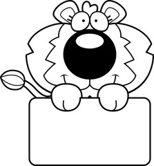 Cartoon Lion Cub Sign