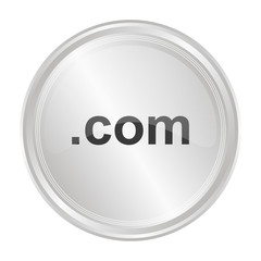 com Domain - Verchromter Button