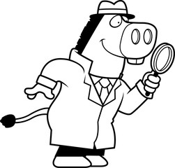 Cartoon Donkey Detective