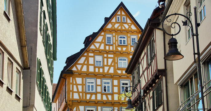traditional german timber frame house in Waiblingen (Baden-Wuerttemberg)
