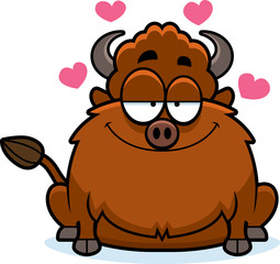 Cartoon Bison in Love