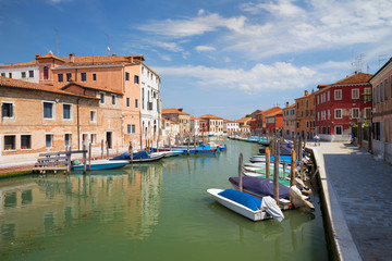 Fototapeta na wymiar Panorama of Murano island, small village near the Venice.