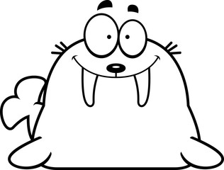 Smiling Cartoon Walrus