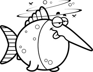 Cartoon Drunk Swordfish