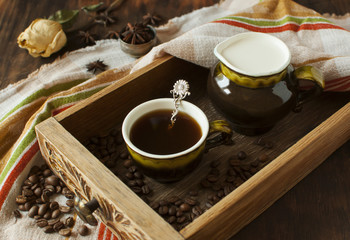  Still life with a cup of coffee.