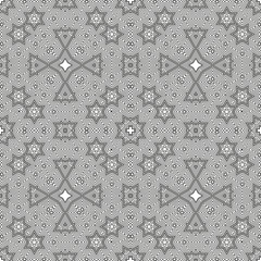 Ornamental linear pattern. Detailed vector illustration. Seamless black and white texture. Mandala design element.