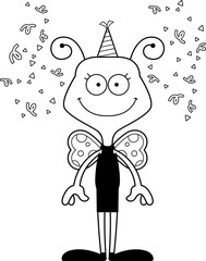 Cartoon Smiling Party Butterfly