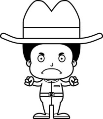 Cartoon Angry Cowboy Boy