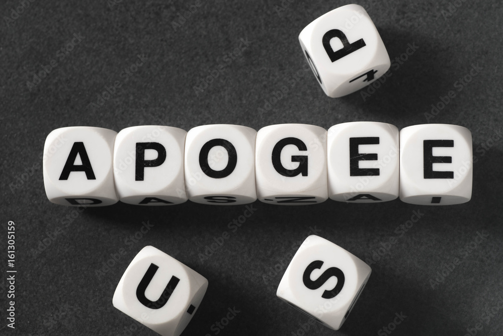 Wall mural word apogee on toy cubes