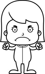 Cartoon Angry Girl In Pajamas