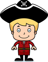 Cartoon Smiling Pirate Boy
