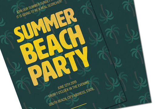 Palm Tree Patterned Summer Party Invitation 1