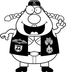 Cartoon Biker Woman Idea