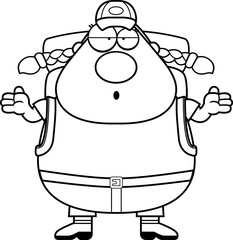 Confused Cartoon Hiker