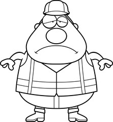Sad Cartoon Road Worker
