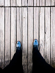 Feet in Hamburg on a bridge