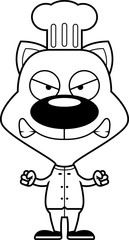 Cartoon Angry Chef Kitten