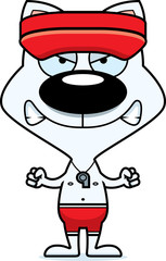 Cartoon Angry Lifeguard Kitten