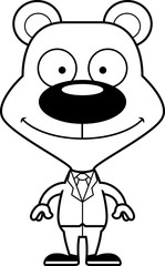 Cartoon Smiling Businessperson Bear