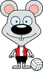 Cartoon Smiling Volleyball Player Mouse