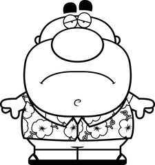 Cartoon Sad Tourist