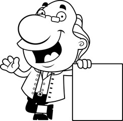 Cartoon Ben Franklin Sign