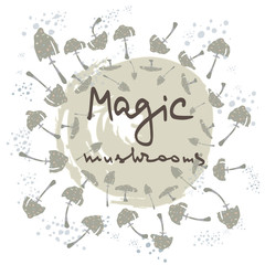 Magic mushrooms  . Flat style for web vector illustration