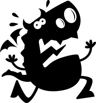 recommend clip art: Cartoon Dragon Silhouette Afraid