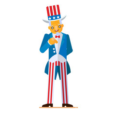 Great illustration in flat style of Uncle Sam pointing