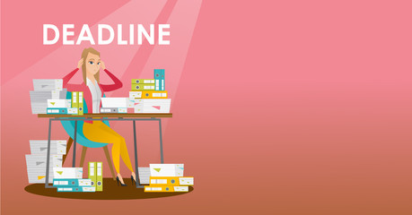 Businessman has a problem with a deadline.
